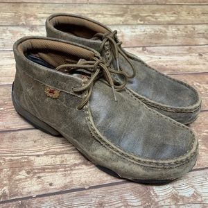 Women's Twisted X Brown Lace Up Driving Moc Chukka Boots Shoe WDM0001 Size 10 M